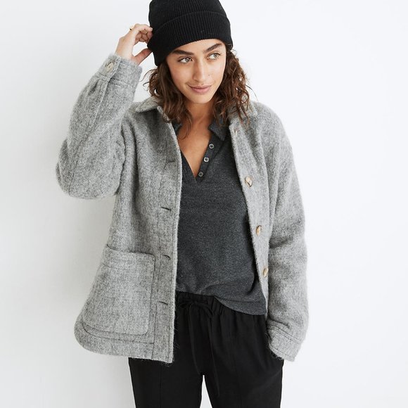 Madewell Jackets & Blazers - Madewell Walton Oversized Shirt jacket Shacket - Grey - Size XL